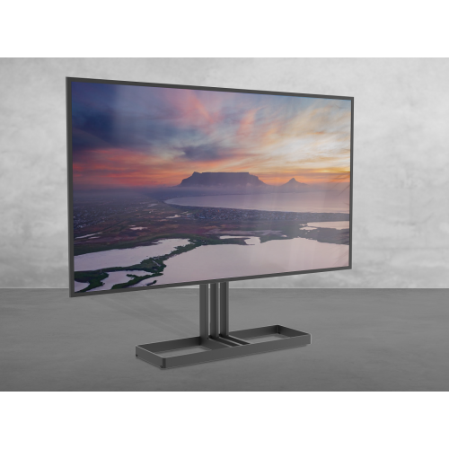 Edge 100 Design Tv Vloerstandaard Trendy Zwart Staal  Edge 100 Design Tv Vloerstandaard Trendy Zwart Staal