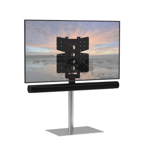 Cavus TV Vloerstandaard SQUARE RVS met soundbarbeugel voor Sonos ARC