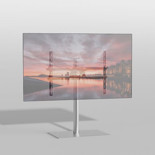 Vloerstandaard SQUARE rvs 80 cm VESA 600x400