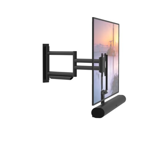 TV Muurbeugel PREMIUM XL zwart met soundbarbeugel voor Sonos ARC(Ultra)