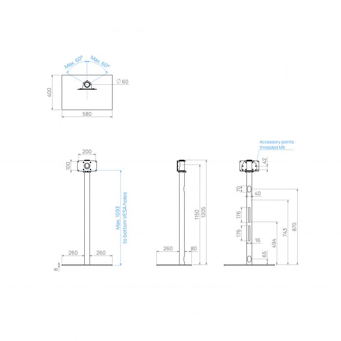 Soporte de Suelo  Cavus Cross 120 Design