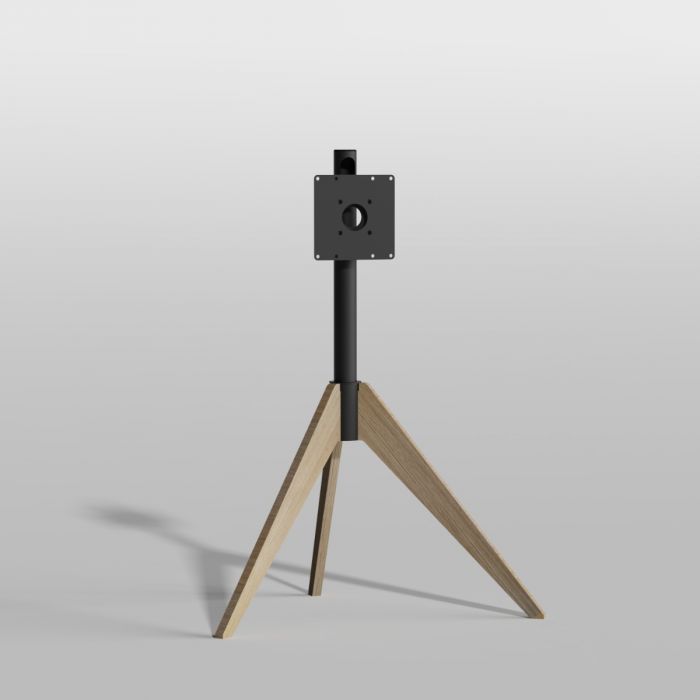PUTORSEN Schildersezel TV-standaard statief voor universele tv 45-65 inch, massief beukenhouten tv-vloerstandaard met mediaplank, in hoogte verstelbaar en 45 graden draaibaar, max. VESA 400 x 400 mm
